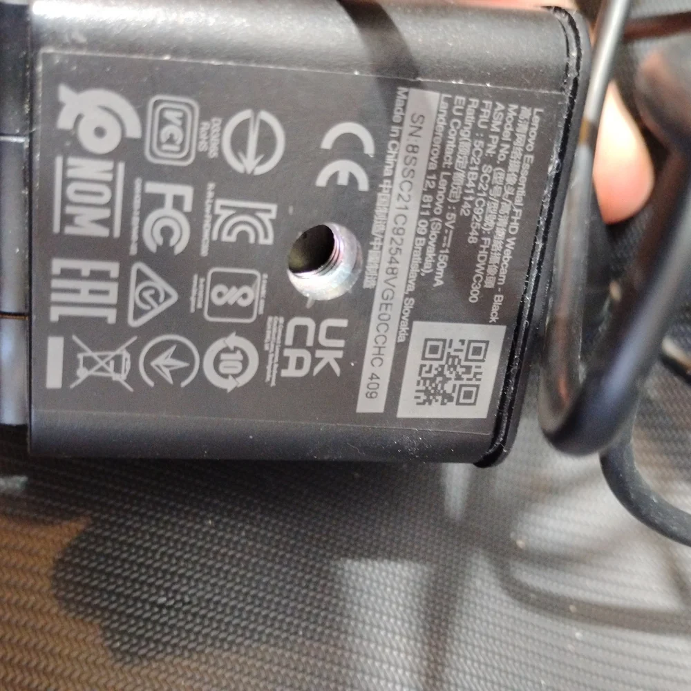 Lenovo Black Webcam